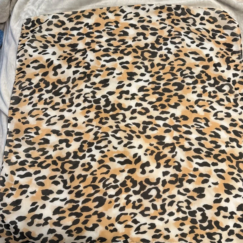 Leopard Print Silky Square Scarf 28